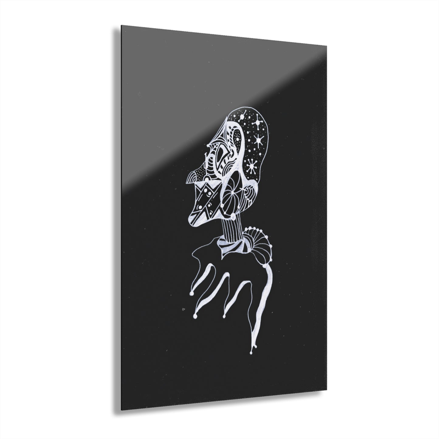 Abstract Skull Acrylic Print with French Cleat Hanging