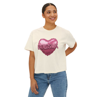 Women's wayom Tee - Heart Design with 'BOLOSWA' | Trendy Casual Wear