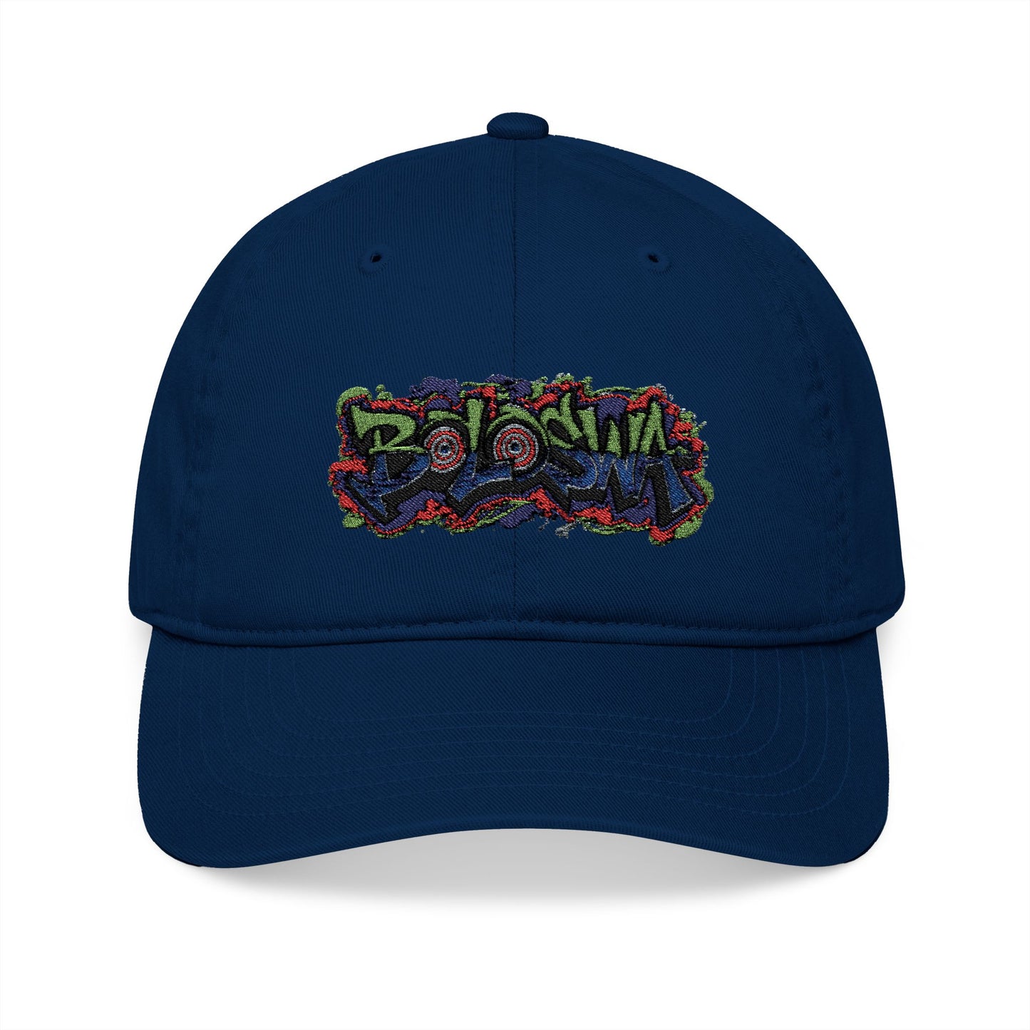 Colorful Graphic Embroidered Organic Baseball Cap - Casual Streetwear Accessory