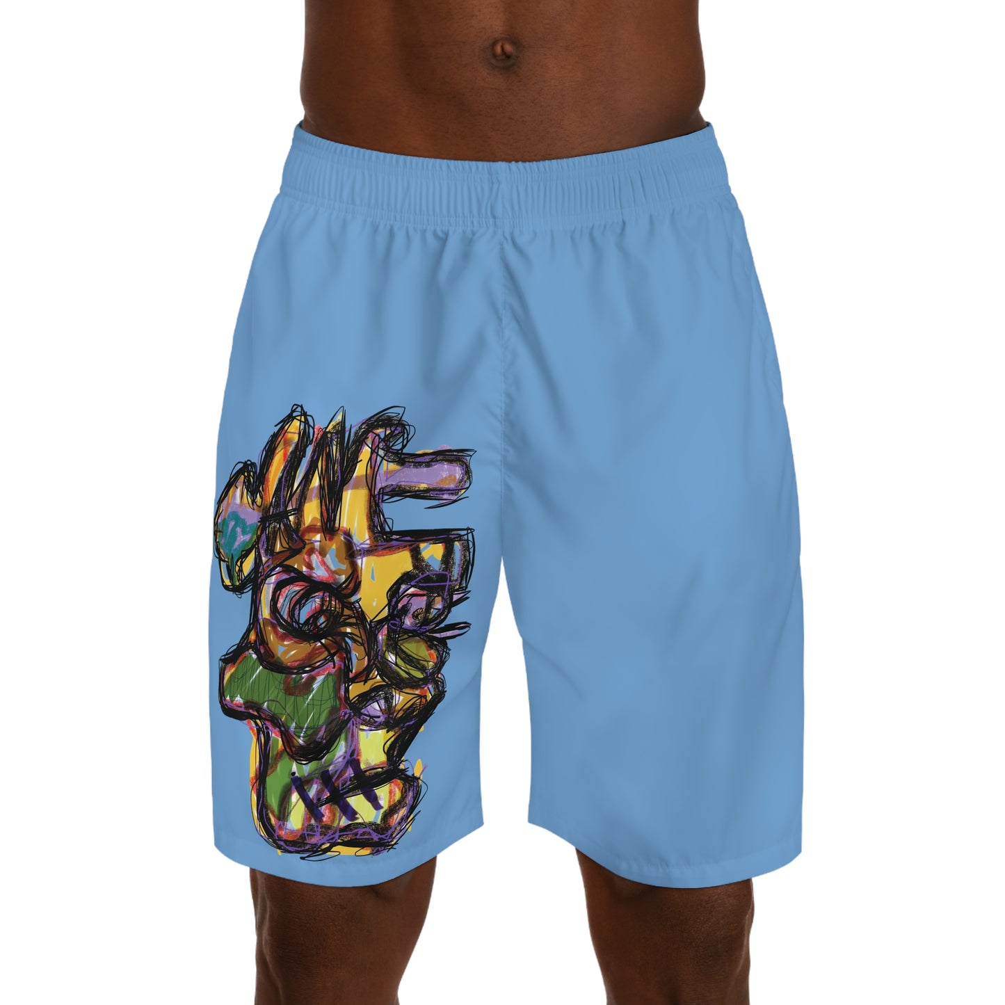 Vibrant Graphic Men's Jogger Shorts - Perfect for Summer Relaxation