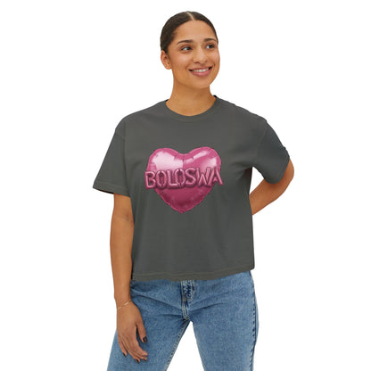 Women's wayom Tee - Heart Design with 'BOLOSWA' | Trendy Casual Wear