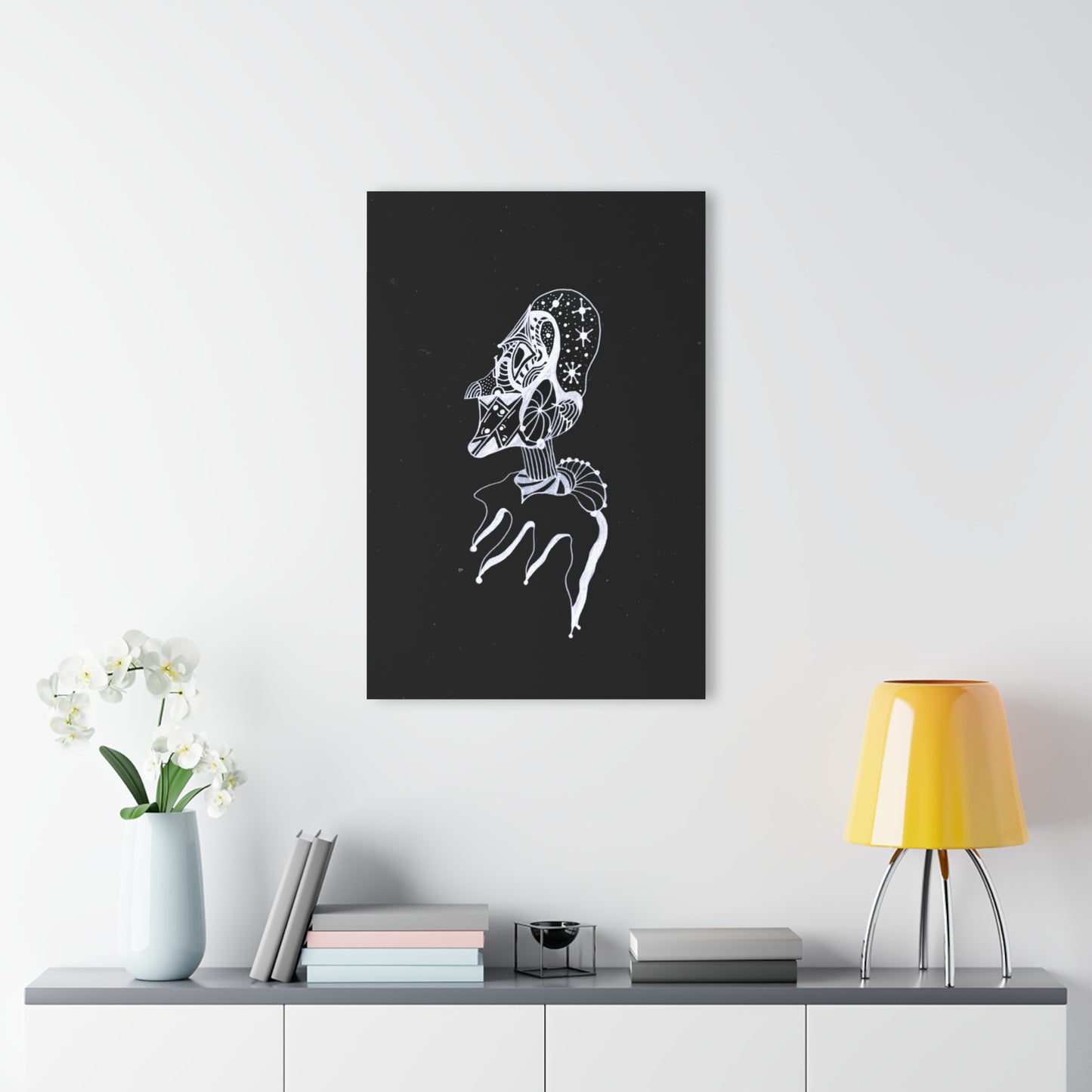 Abstract Skull Acrylic Print with French Cleat Hanging