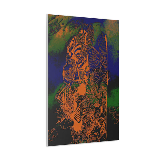 Abstract Art Canvas Gallery Wrap - Colorful Portrait Decor