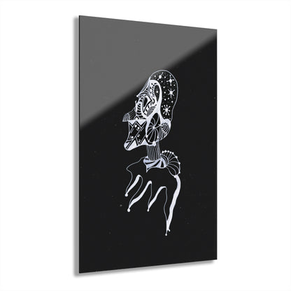 Abstract Skull Acrylic Print with French Cleat Hanging