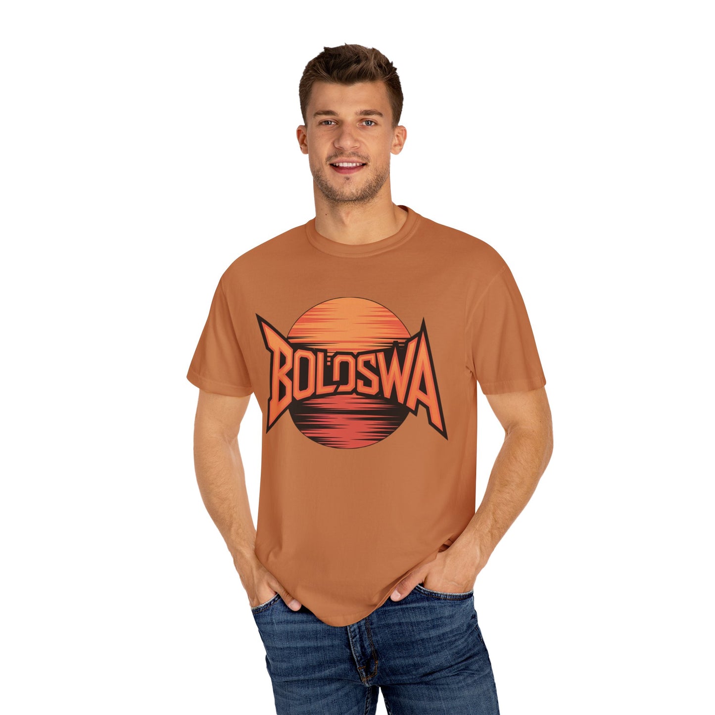 Vintage Bold Swa Unisex Garment-Dyed T-Shirt - Retro Sunset Design