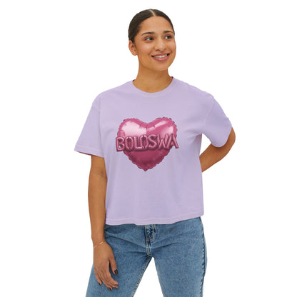 Women's wayom Tee - Heart Design with 'BOLOSWA' | Trendy Casual Wear